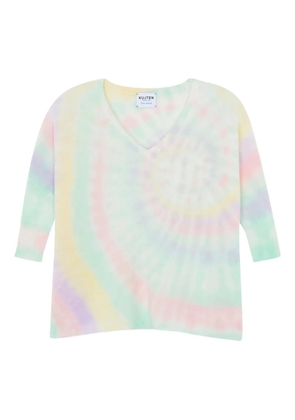 kujten tie-dye V-neck sweater - White