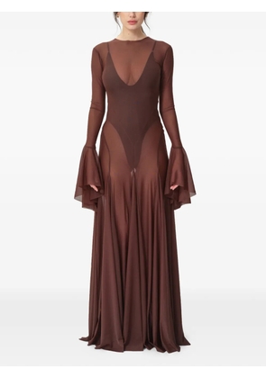 CONCEPTO Sienna flared-sleeve maxi dress - Brown