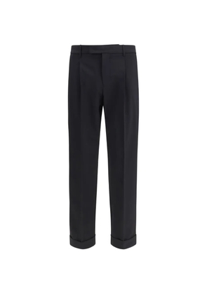 Cruna single-pleat carrot trousers - Black