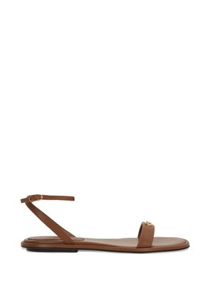Sergio Rossi logo-detail round-toe sandals - Brown