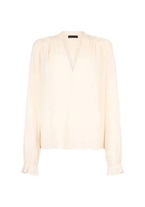 LIU JO ruffled V-neck blouse - Neutrals