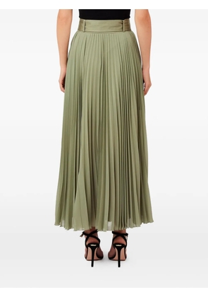 LIU JO pleated belted maxi skirt - Green
