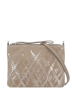 PANICALE sequin-embellished crossbody bag - Neutrals
