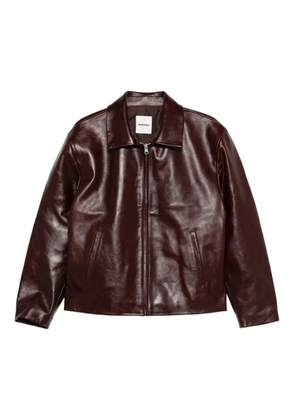 SANDRO zip-front leather jacket - Brown
