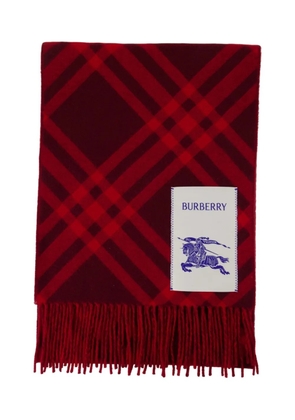 Burberry check-pattern fringed scarf - Red