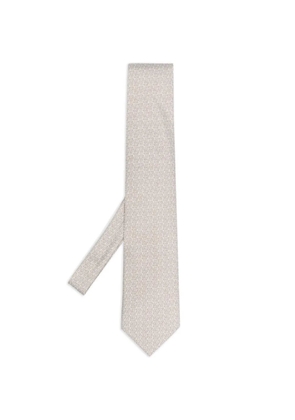 Hermès Pre-Owned patterned-jacquard tie - Neutrals