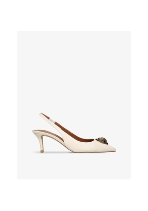 Womens Kurt Geiger London Belgravia Eagle-Embellished Leather Heeled Slingbacks
