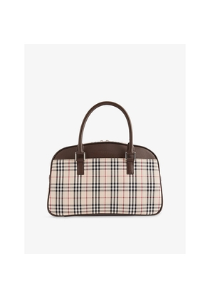 Womens Reselfridges Pre-Loved Burberry Boston Check Canvas Bag