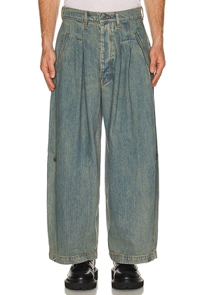 Art Community Washed Indigo Triptych Japanese Denim Pant in Washed Indigo - Blue. Size M (also in XL/1X).