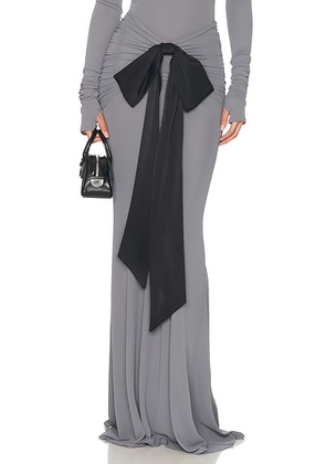 Helsa The Althea Jersey Skirt With Bow in Graphite - Grey. Size XS (also in ).