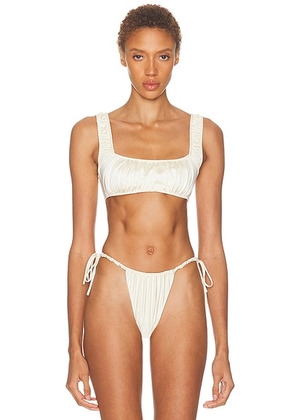 Montce X Elsa Hosk Zoe Bikini Top in Cream Silkie - Cream. Size L (also in M, S, XS).