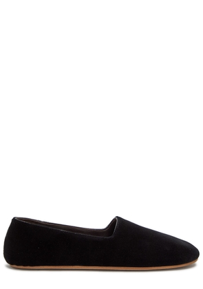 The Row Ponti Velvet Slipper Flats - Black - 38 (IT38 / UK5)