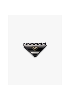 Womens Prada Brand-Plaque Triangle Acrylic Claw Clip