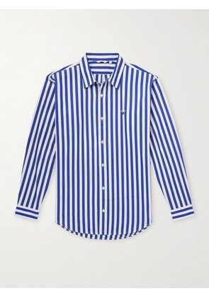 Aimé Leon Dore - Oversized Logo-Embroidered Striped Cotton Shirt - Men - Blue - S