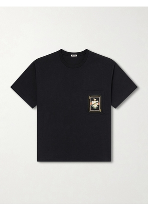 BODE - Logo-Appliquéd Cotton-Jersey T-Shirt - Men - Black - S