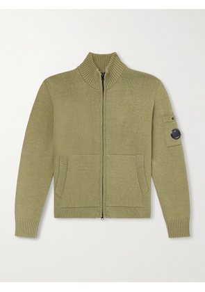 C.P. Company - Logo-Appliquéd Knitted Cotton Zip-Up Cardigan - Men - Green - S