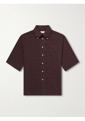 LEMAIRE - Button-Down Collar Printed Cotton Shirt - Men - Brown - IT 44