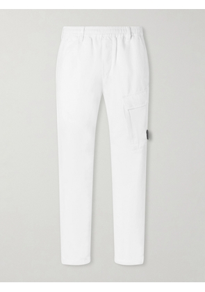 C.P. Company - Straight-Leg Logo-Appliquéd Cotton and Linen-Blend Cargo Trousers - Men - White - IT 44
