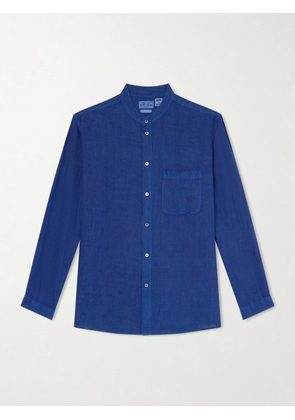 Blue Blue Japan - Grandad-Collar Linen-Chambray Shirt - Men - Blue - S