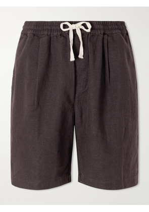 3sixteen - Straight-Leg Linen Drawstring Shorts - Men - Brown - S