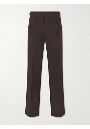 3sixteen - Safari Straight-Leg Cotton-Poplin Trousers - Men - Brown - S