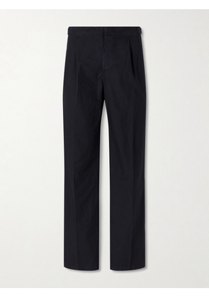 3sixteen - Safari Straight-Leg Cotton-Poplin Trousers - Men - Black - S