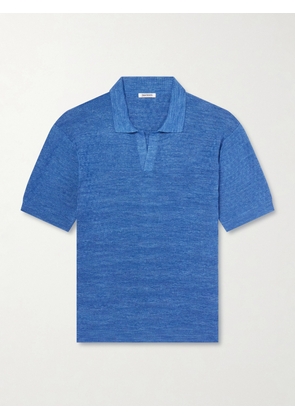 3sixteen - Knitted Cotton Polo Shirt - Men - Blue - S