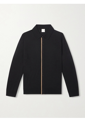 Paul Smith - Stripe-Trimmed Merino Wool Polo Shirt - Men - Black - S