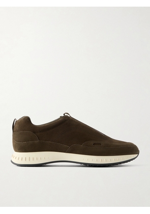 John Lobb - Elastic Stream Suede Sneakers - Men - Brown - UK 7