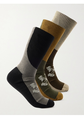 Portal - Ritual Three-Pack Stretch Merino Wool-Blend Socks - Men - Multi - S