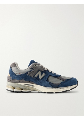 New Balance - 2002R Leather-Trimmed Suede and Mesh Sneakers - Men - Blue - UK Men's 12.5