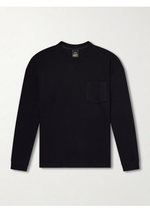 FrizmWORKS - Oversized Waffle-Knit Cotton-Blend T-Shirt - Men - Black - S