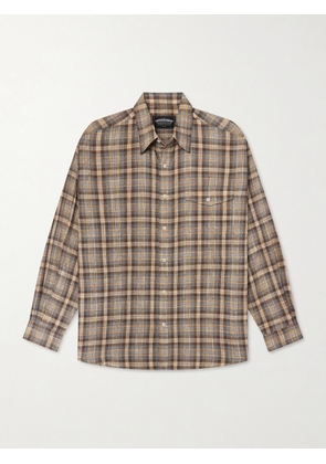 FrizmWORKS - Checked Woven Shirt - Men - Brown - M