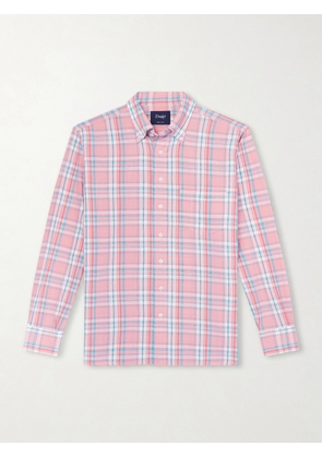 Drake's - Checked Cotton Shirt - Men - Pink - S