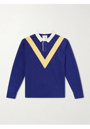 Drake's - Chevron Flame Cotton-Jersey Rugby Shirt - Men - Blue - S