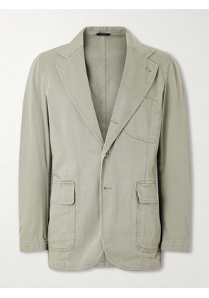 Drake's - Games Herringbone Cotton Suit Jacket - Men - Green - UK/US 36