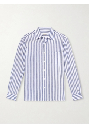 Rubinacci - Striped Linen Shirt - Men - Blue - S