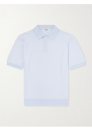 De Petrillo - Cotton-Jacquard Polo Shirt - Men - Blue - IT 46