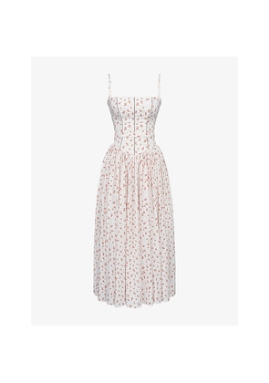 Womens House of CB Ysabella Floral-Print Cotton Midi Dress
