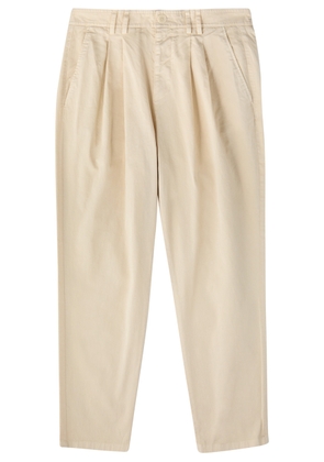 Wax London Raleigh Tapered-leg Stretch-cotton Chinos - Cream - 30 (W30 / S)