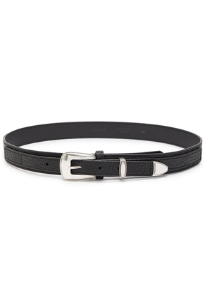 Lemaire Minimal Western Grained Leather Belt - Black - 85 (W32)