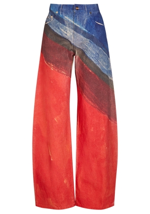 Gabriela Hearst Amoret Printed Barrel-leg Denim Jeans - Red - 28 (W28 / UK10 / S)