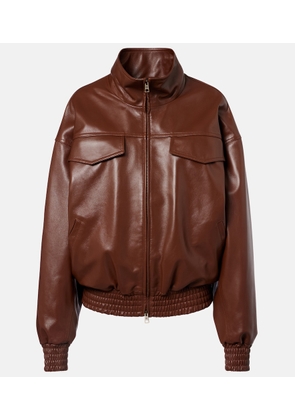 Balenciaga Cropped oversized leather jacket