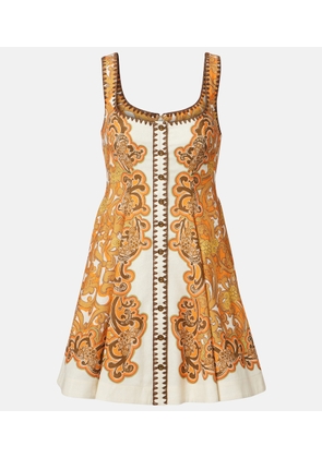 Alemais Printed linen and cotton minidress