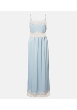 Faithfull Morris lace-trimmed satin midi dress