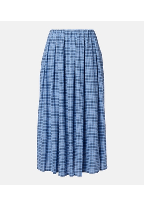 Faithfull Agora checked cotton midi skirt