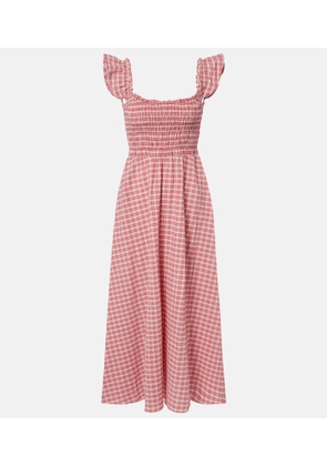 Faithfull Eudora checked cotton midi dress