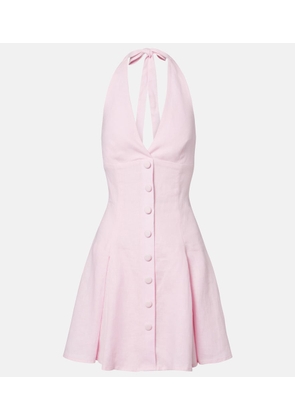Faithfull Murano halterneck linen minidress