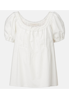 Faithfull Galle lace-trimmed cotton top
