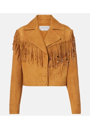 Gabriela Hearst Azra embellished fringed suede jacket
